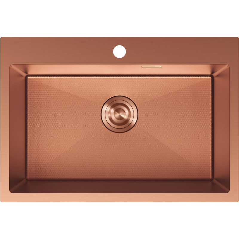 Mexen Solix kuchyňský dřez ocelový 1-komorový 650 x 450 mm, měď HC - 6403651000-65HC