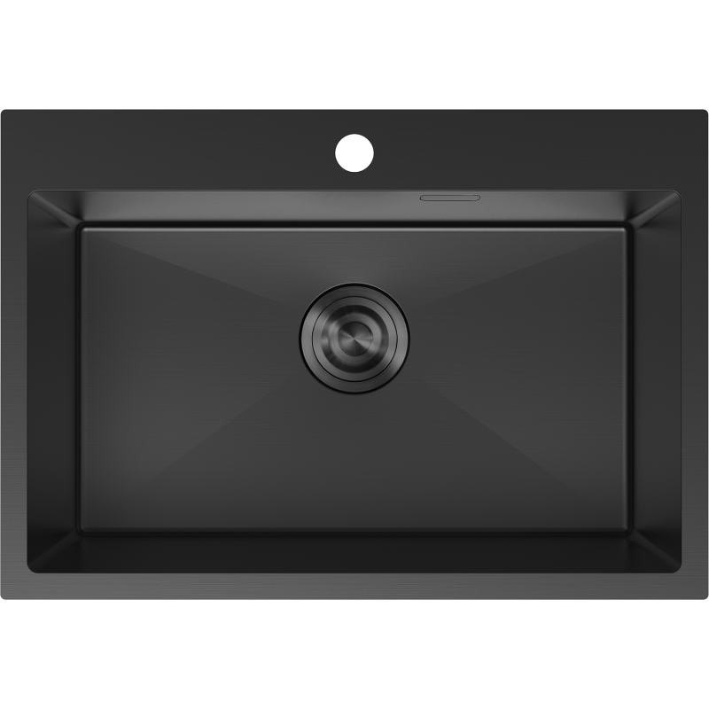 Mexen Solix dřez ocelový 1-komorový 650 x 450 mm, černý - 6403651000-70
