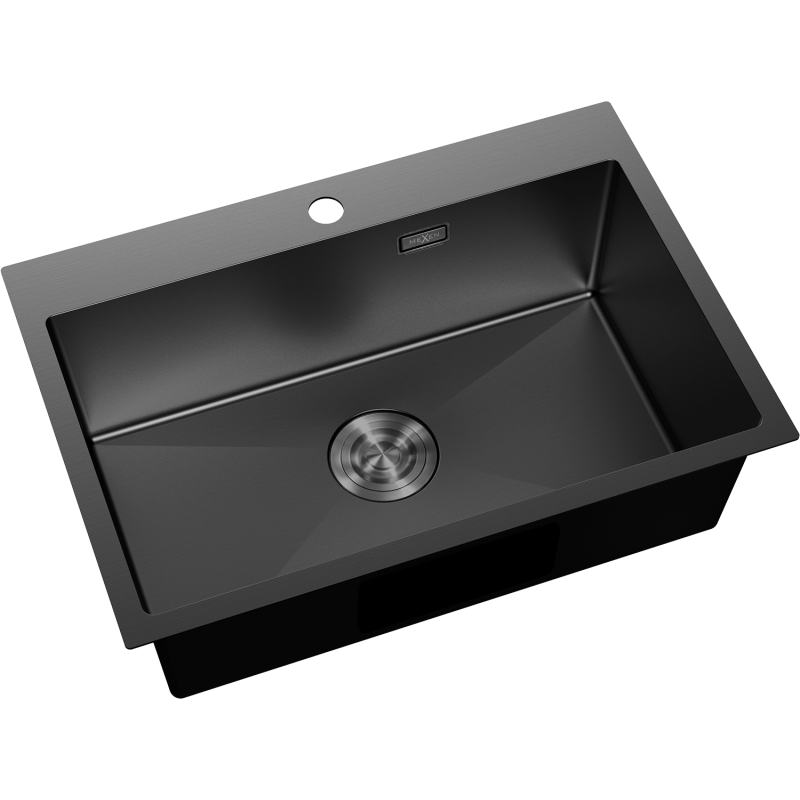 Mexen Solix dřez ocelový 1-komorový 650 x 450 mm, černý - 6403651000-70
