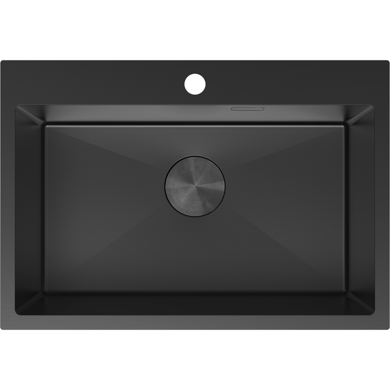 Mexen Solix dřez ocelový 1-komorový 650 x 450 mm, černý - 6403651000-70
