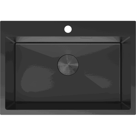 Mexen Solix dřez ocelový 1-komorový 650 x 450 mm, černý - 6403651000-70