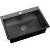 Mexen Solix dřez ocelový 1-komorový 650 x 450 mm, černý - 6403651000-70