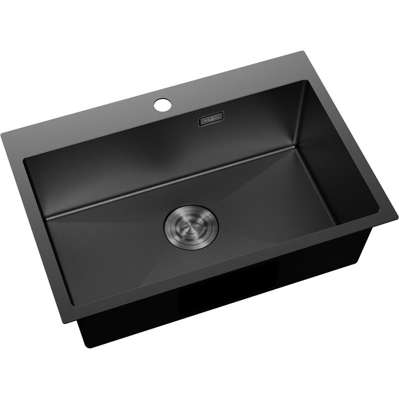 Mexen Solix dřez ocelový jednokomorový 650 x 450 mm, černý HC - 6403651000-70HC