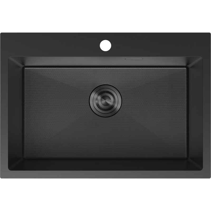 Mexen Solix dřez ocelový jednokomorový 650 x 450 mm, černý HC - 6403651000-70HC
