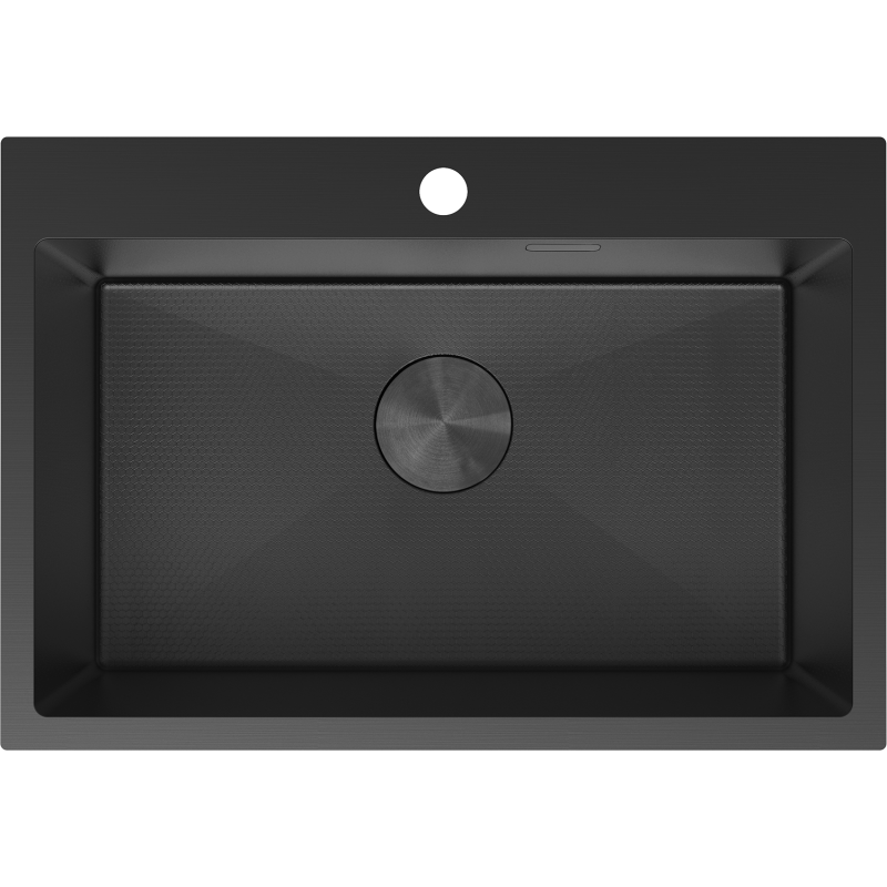 Mexen Solix dřez ocelový jednokomorový 650 x 450 mm, černý HC - 6403651000-70HC