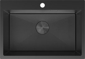 Mexen Solix dřez ocelový jednokomorový 650 x 450 mm, černý HC - 6403651000-70HC