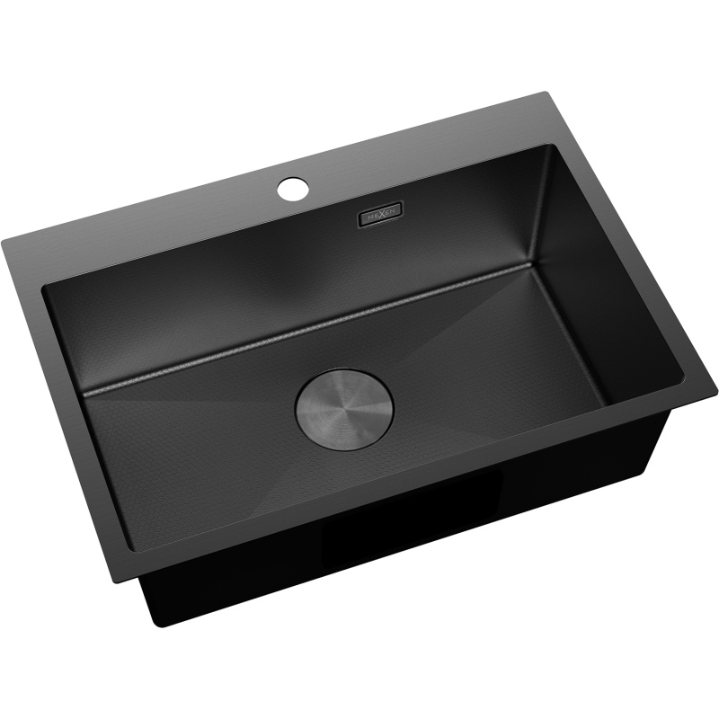 Mexen Solix dřez ocelový jednokomorový 650 x 450 mm, černý HC - 6403651000-70HC