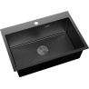 Mexen Solix dřez ocelový jednokomorový 650 x 450 mm, černý HC - 6403651000-70HC