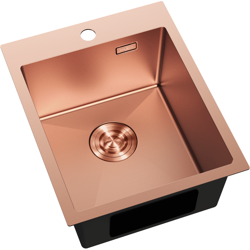 Mexen Solix nerezový dřez na nádobí 1-komorový 400 x 500 mm, měď - 6406401000-65
