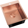 Mexen Solix nerezový dřez na nádobí 1-komorový 400 x 500 mm, měď - 6406401000-65