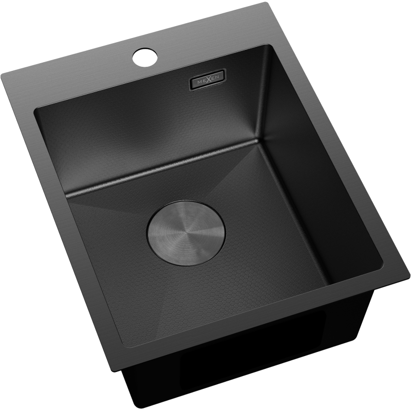 Mexen Solix nerezový dřez s jednou komorou 400 x 500 mm, černý HC - 6406401000-70HC