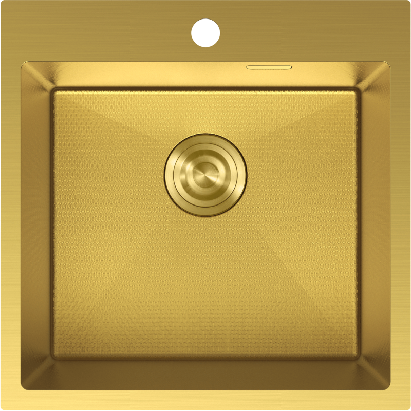 Mexen Solix nerezový dřez 1-komorový 500 x 500 mm, zlatý HC - 6407501000-55HC
