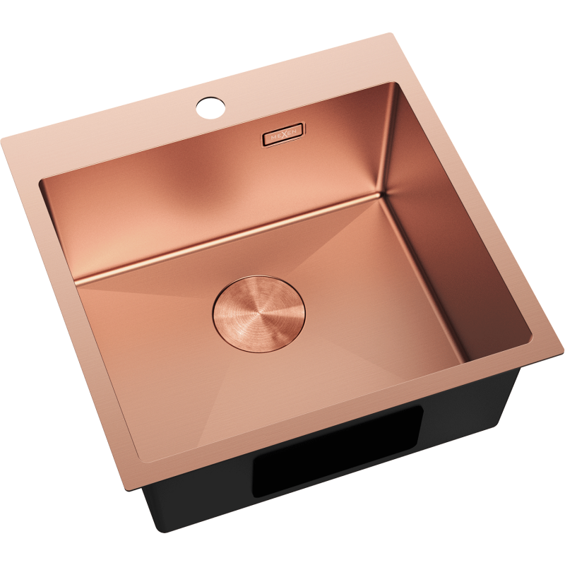 Mexen Solix nerezový dřez 1-komorový 500 x 500 mm, měď - 6407501000-65