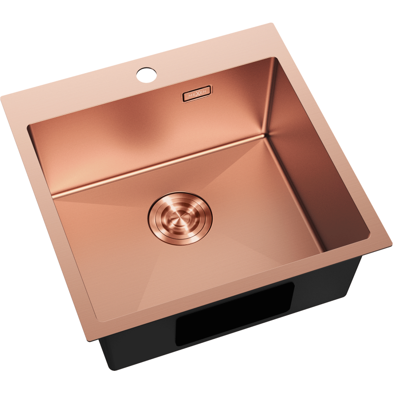 Mexen Solix nerezový dřez 1-komorový 500 x 500 mm, měď - 6407501000-65
