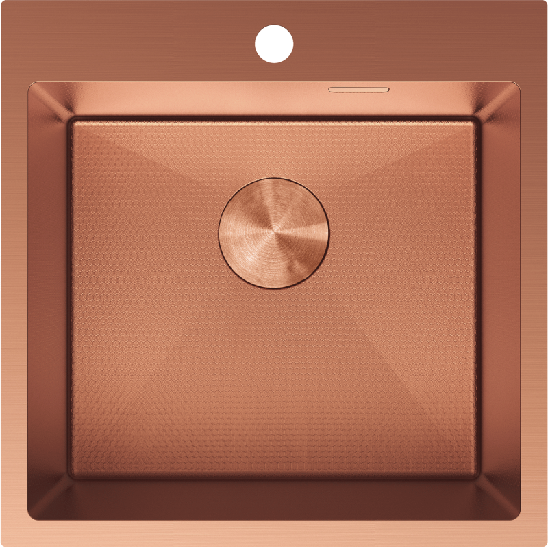 Mexen Solix kuchyňský dřez jednozásuvný 500 x 500 mm, měď HC - 6407501000-65HC