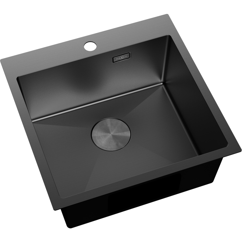 Mexen Solix kuchyňský dřez nerezový 1-komorový 500 x 500 mm, černý - 6407501000-70