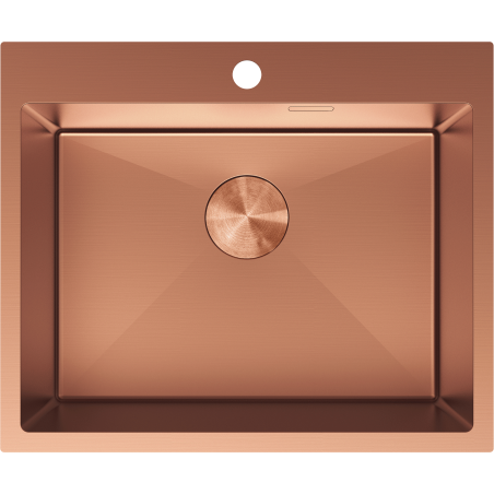 Mexen Solix nerezový dřez 1-komorový 600 x 500 mm, měď - 6408601000-65