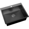 Mexen Solix ocelový dřez 1-komorový 600 x 500 mm, černý - 6408601000-70