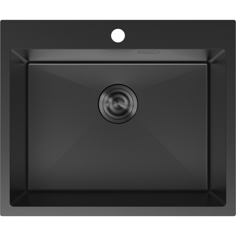 Mexen Solix ocelový dřez 1-komorový 600 x 500 mm, černý - 6408601000-70