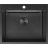Mexen Solix ocelový dřez 1-komorový 600 x 500 mm, černý - 6408601000-70
