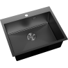 Mexen Solix ocelový dřez 1-komorový 600 x 500 mm, černý - 6408601000-70