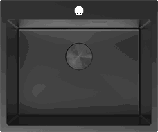 Mexen Solix ocelový dřez 1-komorový 600 x 500 mm, černý - 6408601000-70