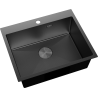 Mexen Solix ocelový dřez 1-komorový 600 x 500 mm, černý HC - 6408601000-70HC