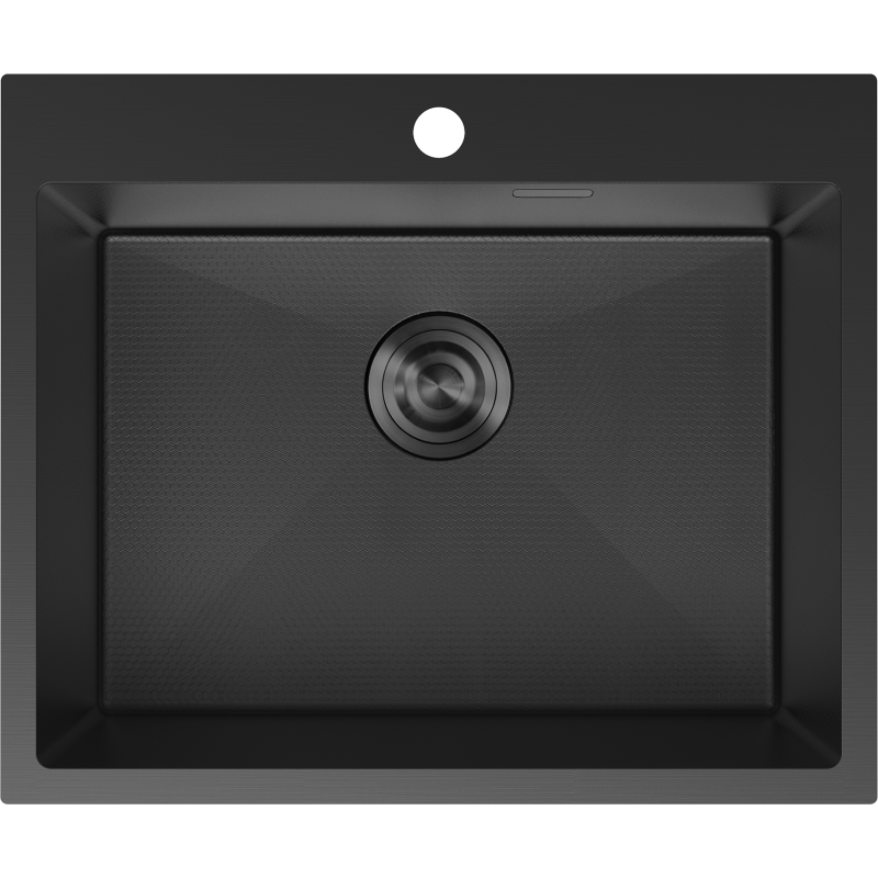 Mexen Solix ocelový dřez 1-komorový 600 x 500 mm, černý HC - 6408601000-70HC