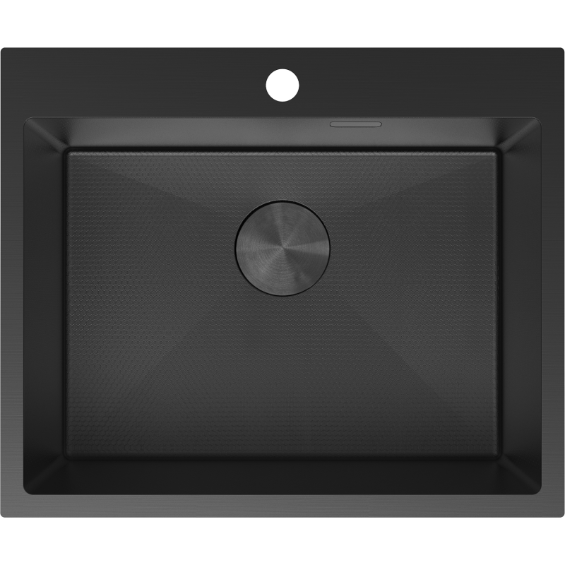 Mexen Solix ocelový dřez 1-komorový 600 x 500 mm, černý HC - 6408601000-70HC