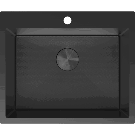 Mexen Solix ocelový dřez 1-komorový 600 x 500 mm, černý HC - 6408601000-70HC
