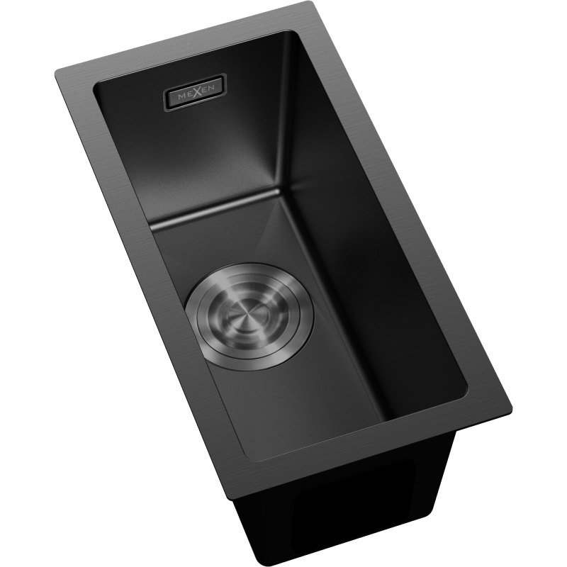 Mexen Trixo nerezový dřez s 1 komorou 230 x 440 mm, černý - 6411221000-70