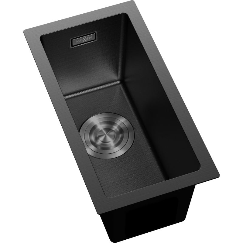 Mexen Trixo ocelový dřez 1-komorový 230 x 440 mm, černý HC - 6411221000-70HC