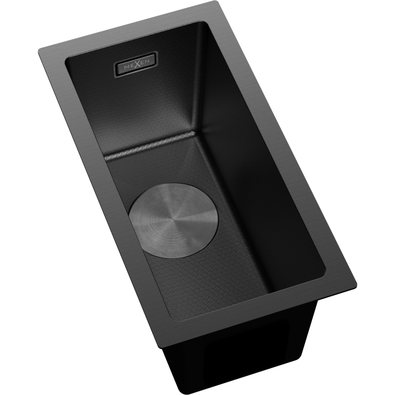 Mexen Trixo ocelový dřez 1-komorový 230 x 440 mm, černý HC - 6411221000-70HC