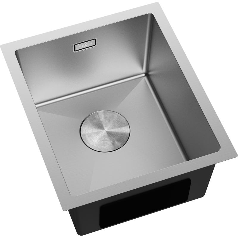 Mexen Trixo nerezový dřez 1-komorový 370 x 440 mm, inox - 6412371000-01