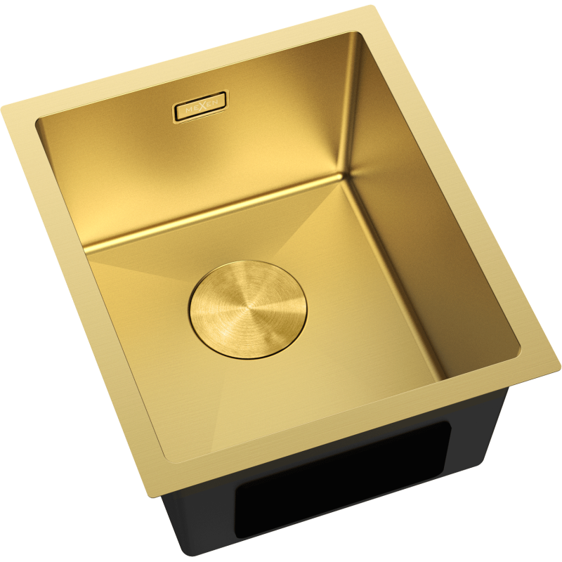 Mexen Trixo ocelový dřez 1-komorový 370 x 440 mm, zlatý - 6412371000-55