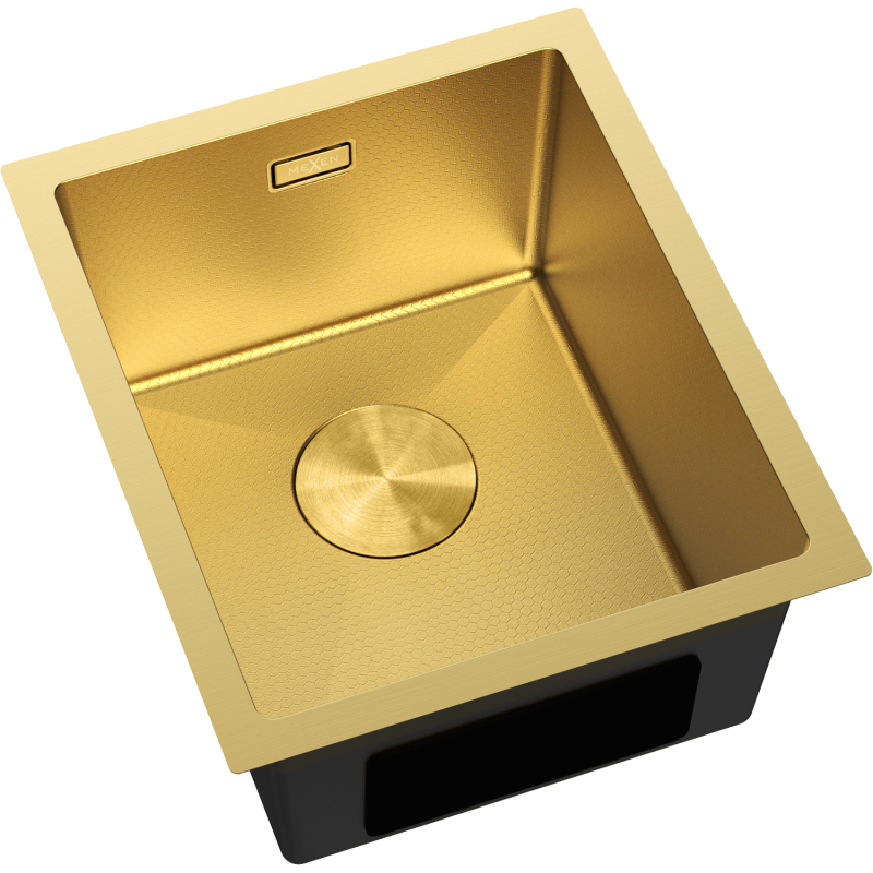 Mexen Trixo ocelový dřez 1-komorový 370 x 440 mm, zlatý HC - 6412371000-55HC