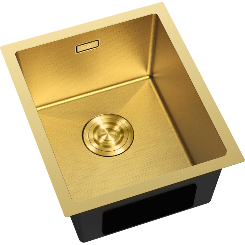 Mexen Trixo ocelový dřez 1-komorový 370 x 440 mm, zlatý HC - 6412371000-55HC