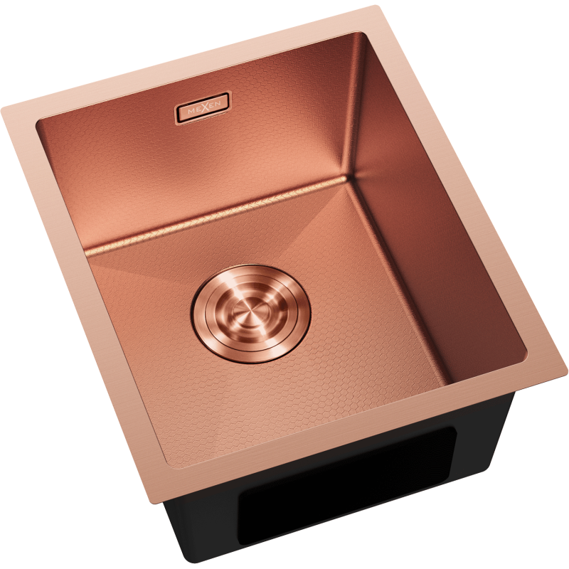 Mexen Trixo ocelový dřez 1-komorový 370 x 440 mm, měď HC - 6412371000-65HC