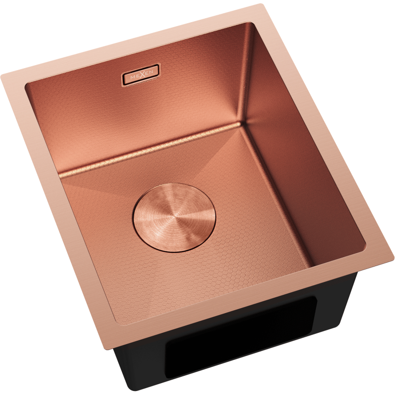 Mexen Trixo ocelový dřez 1-komorový 370 x 440 mm, měď HC - 6412371000-65HC