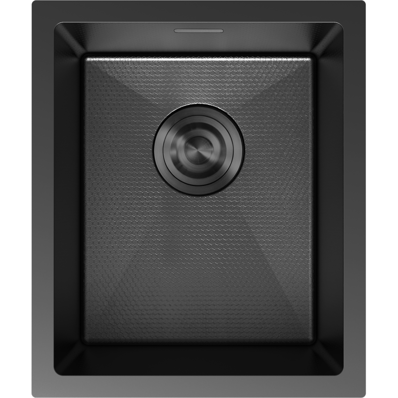 Mexen Trixo nerezový dřez 1-komorový 370 x 440 mm, černý HC - 6412371000-70HC