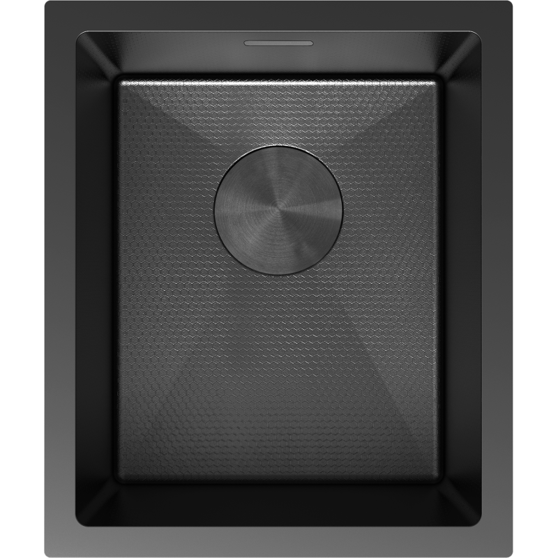 Mexen Trixo nerezový dřez 1-komorový 370 x 440 mm, černý HC - 6412371000-70HC