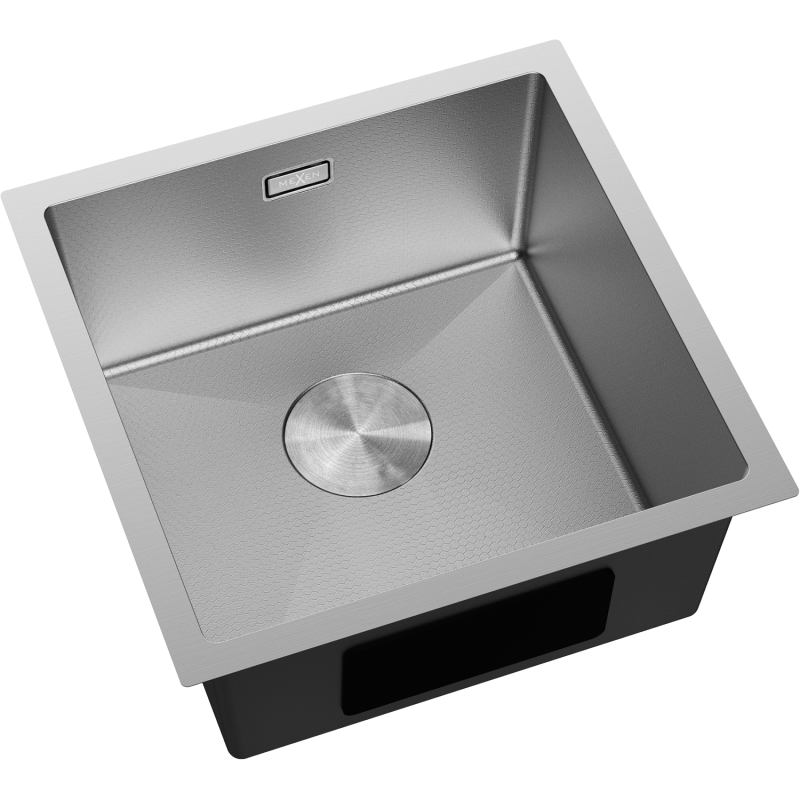 Mexen Trixo nerezový dřez 1-komorový 440 x 440 mm, inox HC - 6413441000-01HC