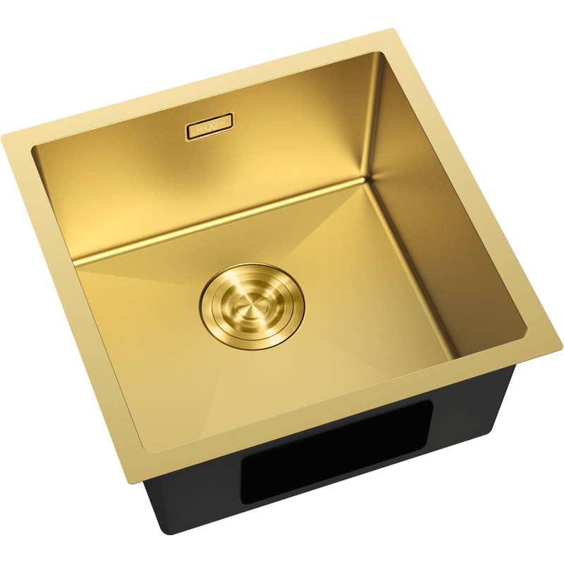 Mexen Trixo kuchyňský dřez 1-komorový 440 x 440 mm, zlatý - 6413441000-55