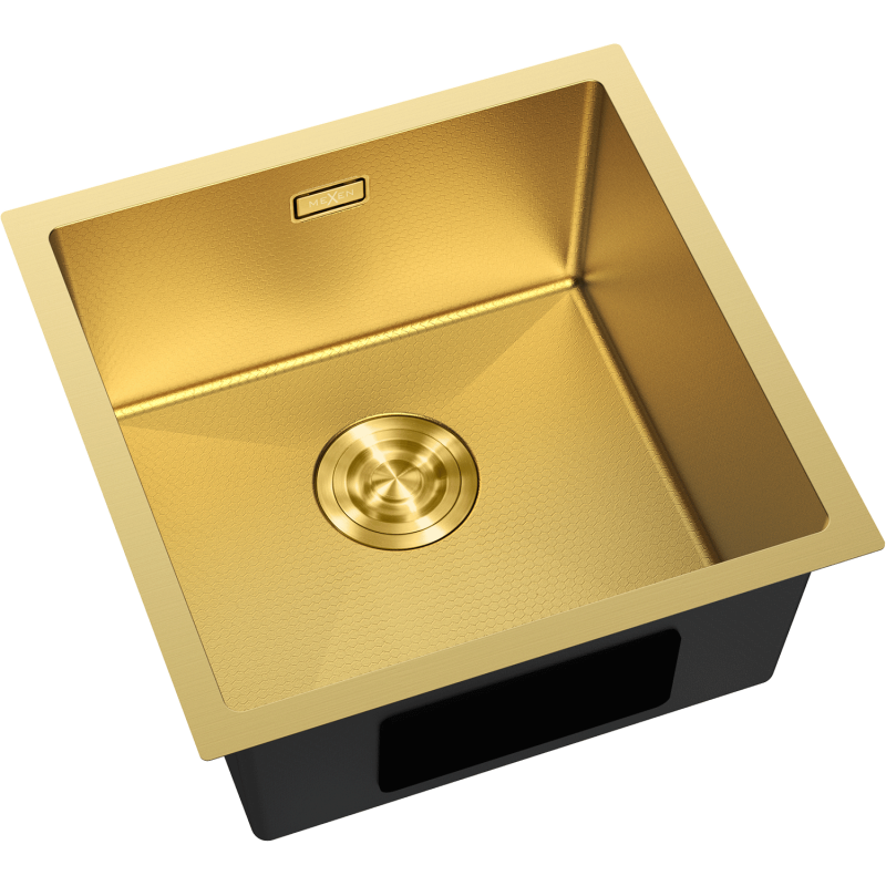 Mexen Trixo dřez ocelový 1-komorový 440 x 440 mm, zlatý HC - 6413441000-55HC