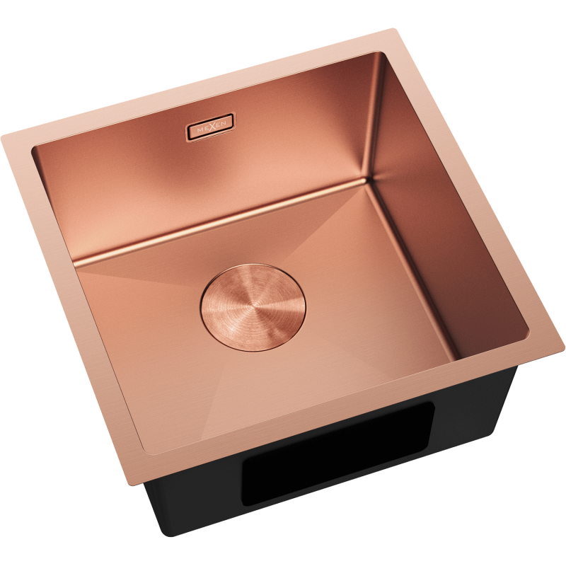 Mexen Trixo ocelový dřez 1-komorový 440 x 440 mm, měď - 6413441000-65