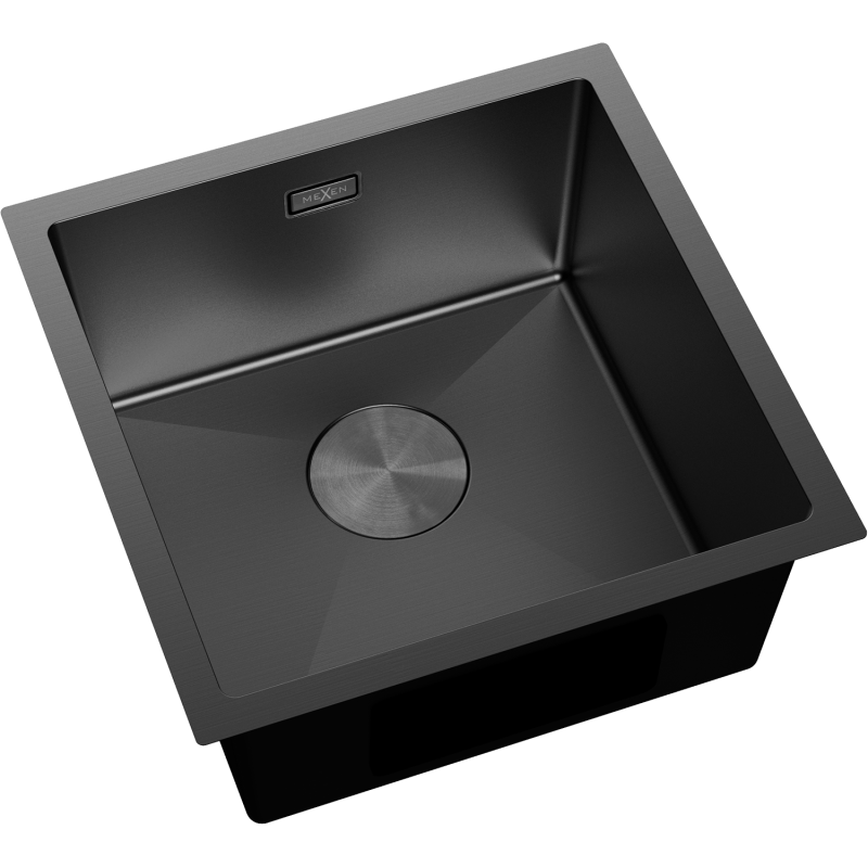 Mexen Trixo dřez ocelový 1-komorový 440 x 440 mm, černý - 6413441000-70