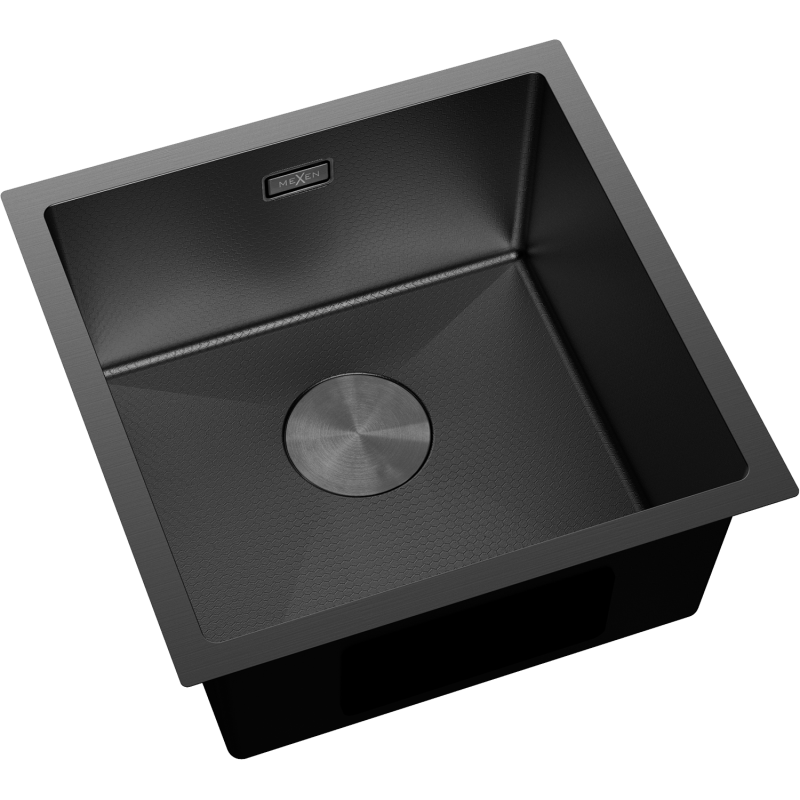 Mexen Trixo dřez ocelový 1-komorový 440 x 440 mm, černý HC - 6413441000-70HC