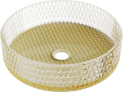 Mexen Aura skleněné umyvadlo na desku 39 x 39 cm, transparentní/zlatá - 24013951