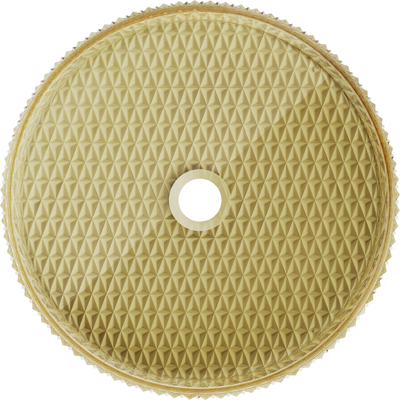 Mexen Aura skleněné umyvadlo na desku 39 x 39 cm, transparentní/zlatá - 24013951