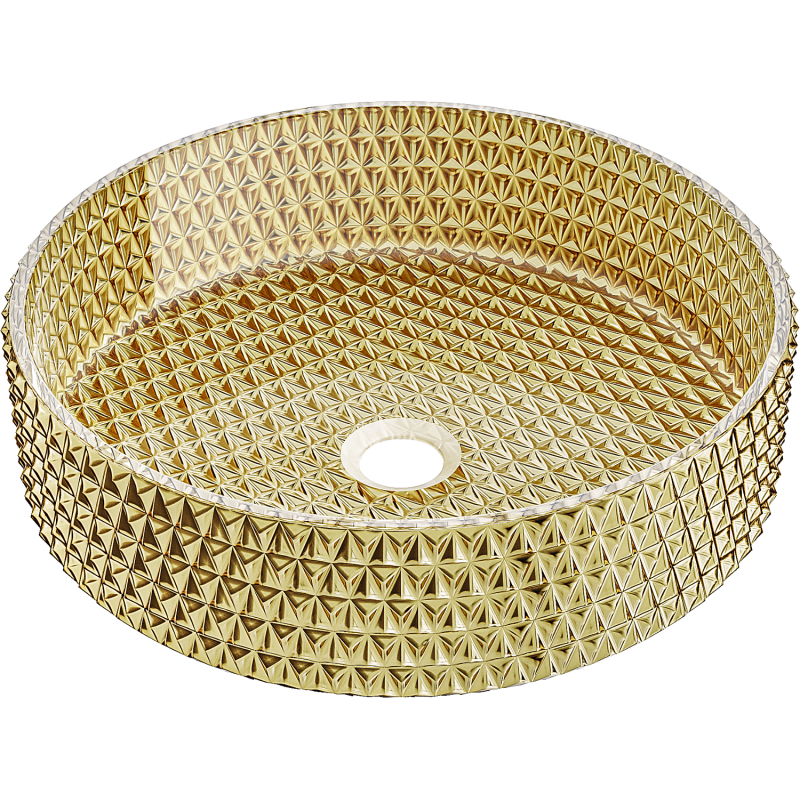 Mexen Aura skleněné umyvadlo na desku 39 x 39 cm, zlatá - 24013952